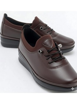  Tam Ortopedik Bayan Ayakkabı Koyu Kahve Yuvarlak