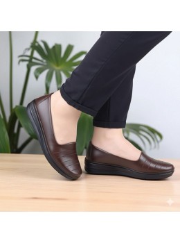  Tam Ortopedik Bayan Günlük Ayakkabı - 8745 Koyu Kahve