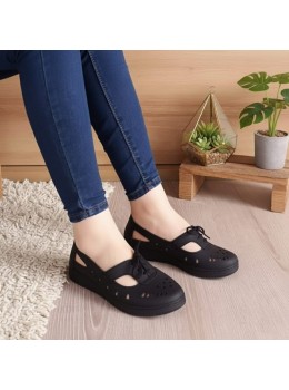 Bayan Deri Ayakkabı Ortopedik Taban Siyah siyah