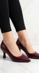 Bayan Stiletto Topuklu Yumuşak Hafif Ayakkabı Bordo  08255