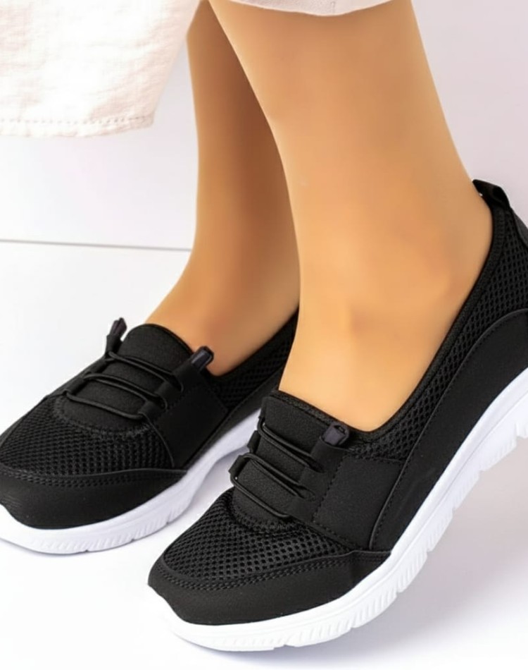 Full Ortopedik Taban  Siyah Beyaz Ayakkabı